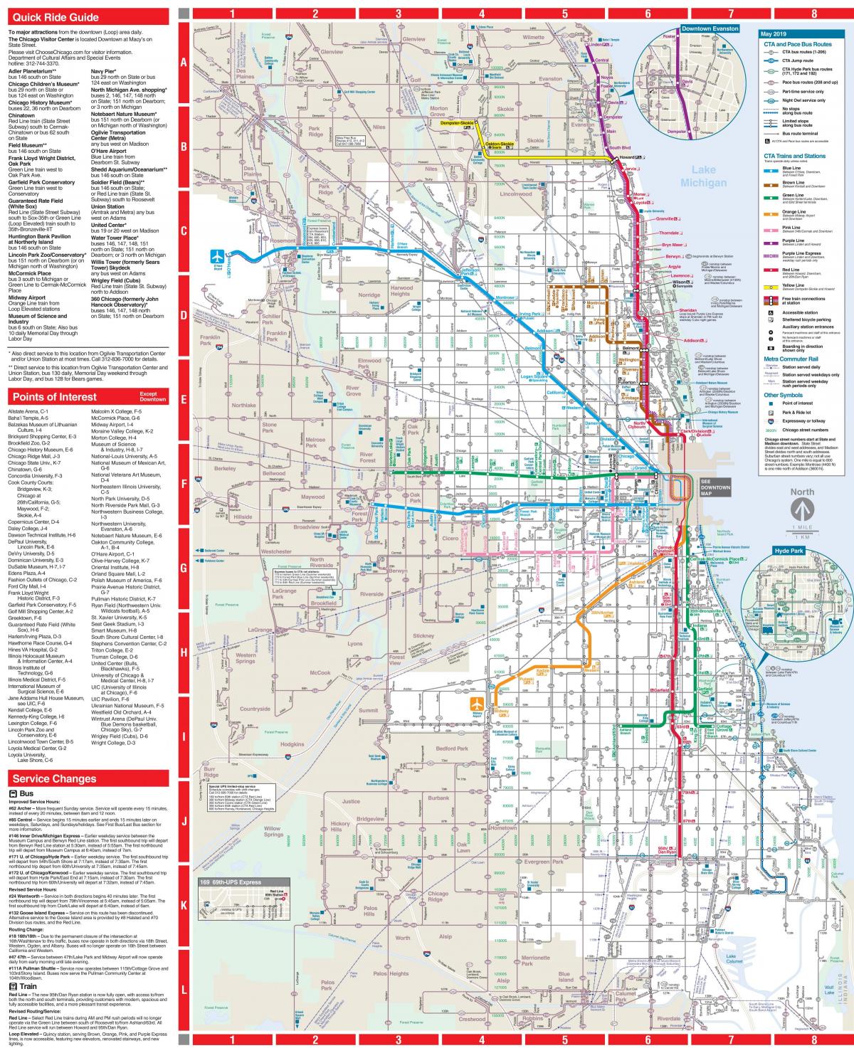 Mapa dworca autobusowego w Chicago