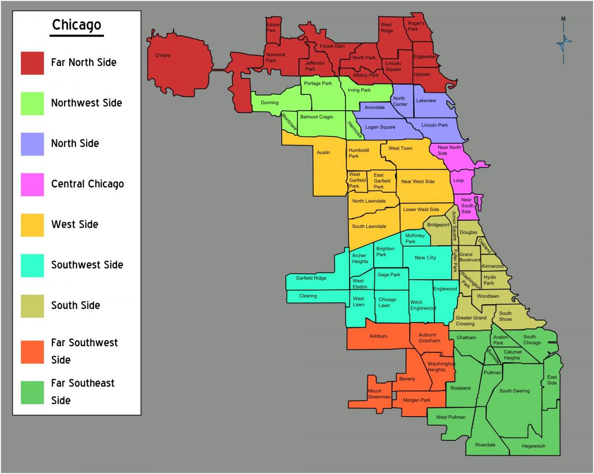 Mapa dzielnicy Chicago
