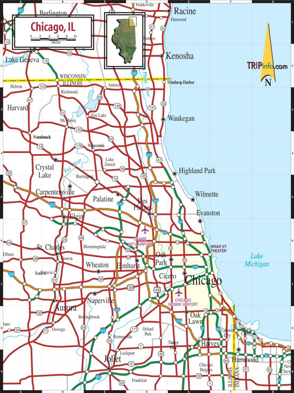 Mapa drogowa Chicago