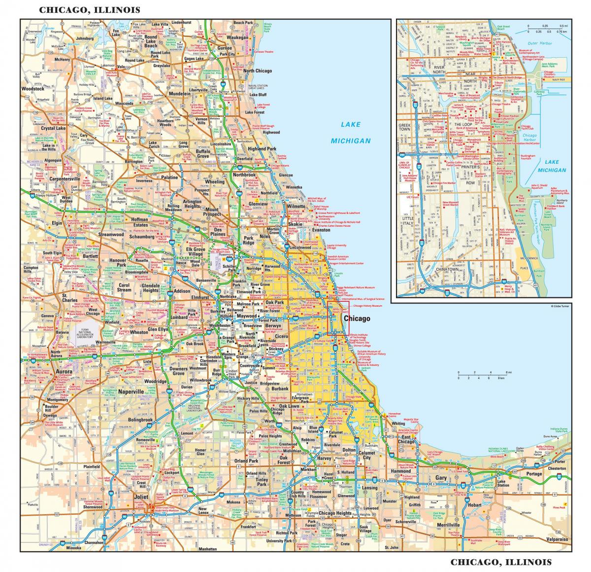 Mapa Chicago ulice
