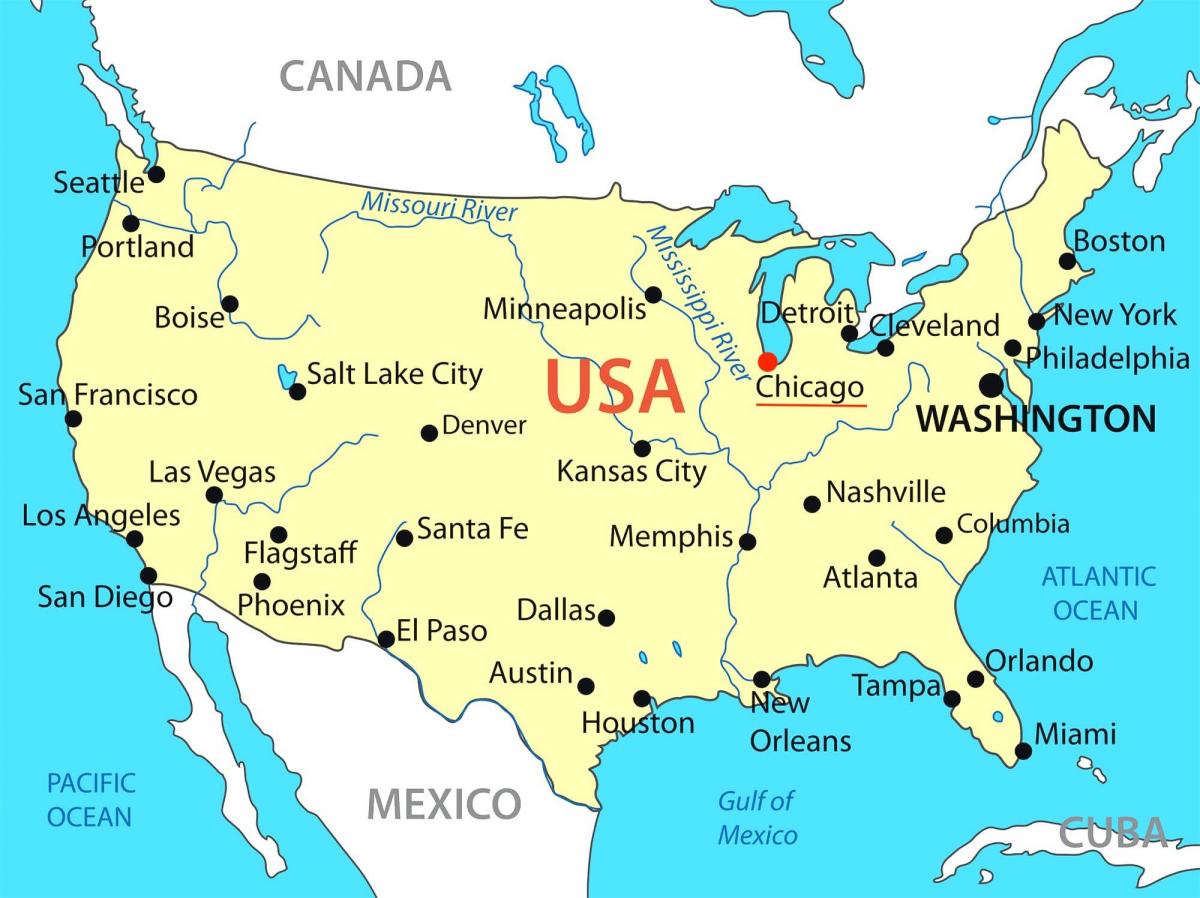 Chicago na mapie USA